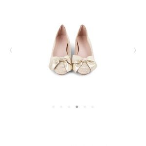 Patricia Green Gold Bow Flats